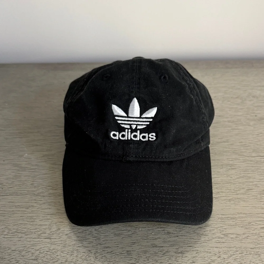 Adidas Black Baseball Cap with White Logo